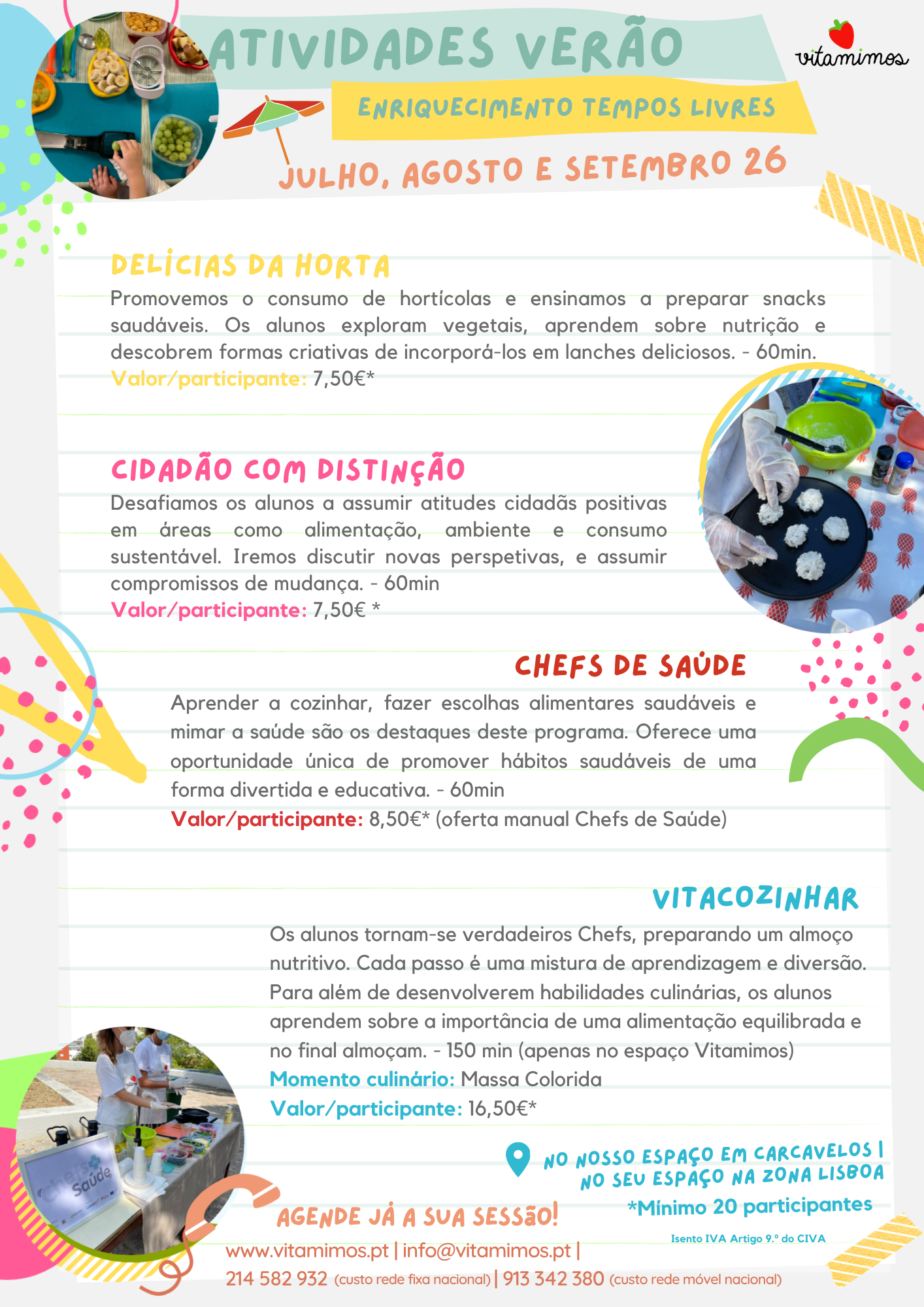 Atividades de Verão 2026 - Enriquecimento de Tempos Livres Vitamimos